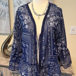 Rebellion Navy Paisley Blouse